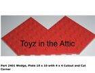 Lego 1x 2401 Red Wedge, Plate 10 x 10 with 4 x 4 Cutout and Cut Out Spyrius 6939