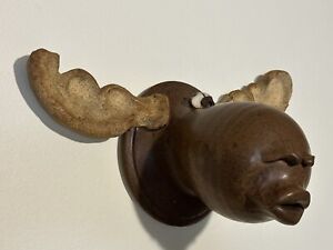 RARE! Disney World Village Potter Signed Wagner Comical Moose Head Wall Hanging
