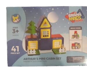 New Play Brainy Magnetic Building Tiles - Arthur's Mini Cabinet Set