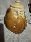 Vintage McCoy Ceramic Sleeping Bear With Bees Honey Pot Cookie Jar #143 USA