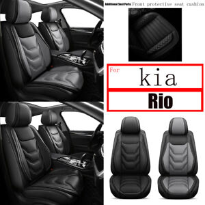 Front & Rear Car For Kia Rio 2013-2023 Faux Leather Cushion Pad 2/5Seat Covers (For: 2023 Kia Rio)