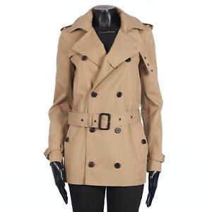 Leather Trench Coat Real Lambkin Stylish Luxurious Women's Beige Overcoat
