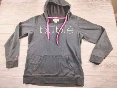 Michael Buble  Hoodie  L women Black Long Sleeve hooded Sweatshirt