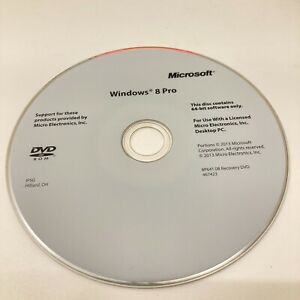 Microsoft Windows 8 Pro For Use with Micro Electronics Inc Desktop PC DISC ONLY