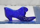 New ListingVTG Fenton Art Glass Cobalt Blue Daisy Button Queen Kitten Cat Head Slipper Shoe
