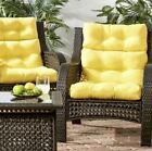 Yellow Outdoor High Back Patio Chair Deep Seat Cushions Pad Set of 2 Comfortable