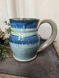 New ListingHand Thrown Studio Art Pottery Mug Stoneware Colorful Glaze Signed