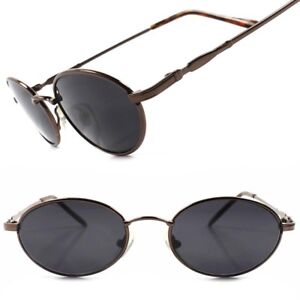 Old Fashion 70s 80s Mens Womens Brown Indie Vintage Style Round Oval Sunglasses