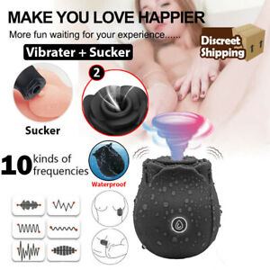 Rose Flower Clit Vibrator Sucker Adult Sex Toy for Women Used Female Masturbator