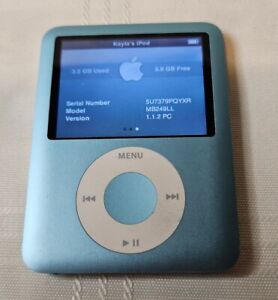 New ListingApple iPod Nano 3rd Generation Light Blue 8GB A1236 MP3 Player Good Condition!