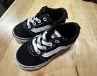Vans Old Skool Toddler Shoes, Black/White Size 6 Elastic Laces - Used