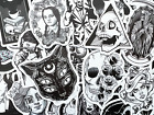 100 Cool Black and White Goth Laptop Stickers Dark Skull Tattoo Decals