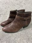 Clarks Cushion Ankle Booties Size 11 Women Distressed Leather Brown Western Boot