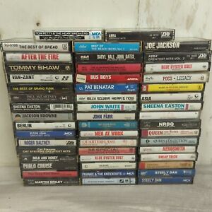 Lot Of 50 Cassette Tapes Rock Pop 70's 80's Mixed Artists Aerosmith Queen ELO