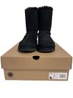 UGG Bailey Bow Boot Womens Size 8 Black Suede Corduroy Bow Winter Snow Pull on