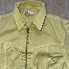 CAbi Sz Small Full Zip Light Green Cotton Denim Western Styling Jacket EUC