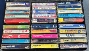 Lot Of 24 Rock/Classic/Country/R&B-Variety of Cassette Tapes In Case.