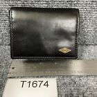 Men's Fossil Leather Black Wallet Execufold NWT Monogramed