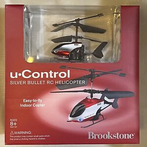 Brookstone u-Control Silver Bullet RC Helicopter In Box - Red