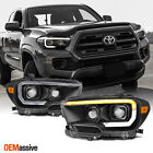 Fits 2016-2023 Toyota Tacoma TRD Sequential LED Square Black Projector Headlight (For: 2021 Tacoma)