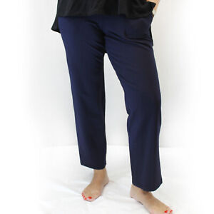 Talbots Plus Size Navy Relaxed Stretch Waist Pockets Pants 3X
