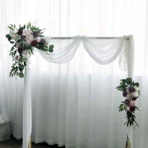 Wedding Arch Decor Artificial Flowers Rose Light Pink/Maroon/Mauve  (Set of 2)
