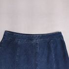 Covington Button Medium Wash Denim Long Jean Skirt Womens Size 10P Blue