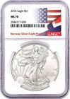 New Listing2018 $1 Silver Eagle NGC MS70 Norway Silver Eagle Hoard