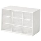 Mini Storage Drawers, Small 9 Drawers Organizer Bins Stackable Clear White