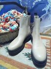 Women's Mark Fisher Pauline Lug Sole Ankle Boots Size 9 In Cream New