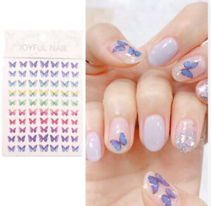 Colorful 3D Butterfly Nail Stickers Art DIY Designs Waterproof Decal Manicure