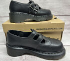 Doc Dr Martens Black Leather Nancie Brogue Double Buckle Shoes Women Size 7