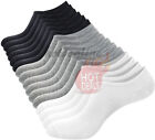 3/6/12 Pairs Men No-Show Socks Low Cut Black/White/Gray Cotton Size; 9-11,10-13