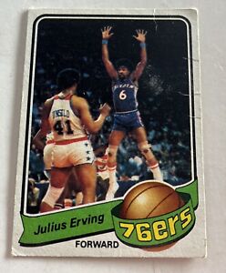 Julius Erving 1979-80 Topps Vintage Basketball Card #20 76ers HOF