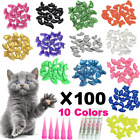 100 Pieces Cat Nail Caps/Tips Pet Cat Kitty Soft Claws Covers Control Paws Xs