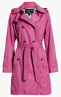 LONDON FOG Women's Water Repellent Belted Trench Raincoat Orchid Flower M $220