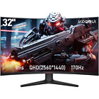 New Listing32 Inch Gaming Monitor, 170Hz 1Ms 2K 1440P PC Desktop Computer Monitors for Gami