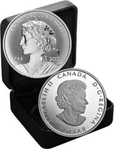2022 Lady Peace PAX Dollar $1 1OZ Pure Silver Proof Pulsating UHR Coin Canada