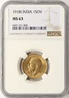 1918-I India Gold Sovereign St. George NGC MS63