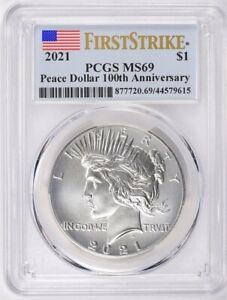 2021 PCGS MS69 Peace Silver Dollar First Strike