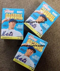 2021 TOPPS HERITAGE BASEBALL BLASTER BOX LOT OF 3 Free Priority Mail Shipping!
