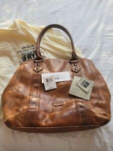 FRYE and CO COGNAC Genuine LEATHER TOTE HANDBAG; USED w/tags - Great Condition!