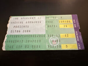 Elton John, ticket stub 9/2/1986 philly
