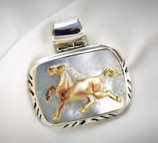 Mother of Pearl Horse Pendant Sterling Silver .925