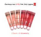 6 PC Cherimoya Ultra Shine Pink Jelly Lip Gloss Set- Strawberry & Peach Lipgloss