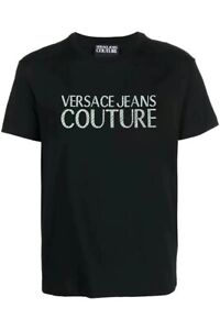 Versace Jeans Couture Mens Black Carbon Institutional Logo Tee Size S