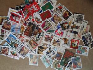 Collection lot 100 different United States Christmas stamps