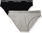 Calvin Klein Women Motive Cotton Multipack Bikini Panty 2 Pack Black/White Small