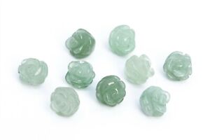 5 Pcs Green Aventurine Rose Carved Beads Grade AAA Natural Beads 8/10/12/14MM