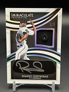 New Listing2022 Panini Immaculate Roansy Contreras Eye-Black Auto Black Hat Eyelets /6 MINT